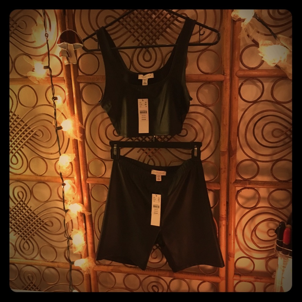 TOPSHOP matching crop tank and bike short set